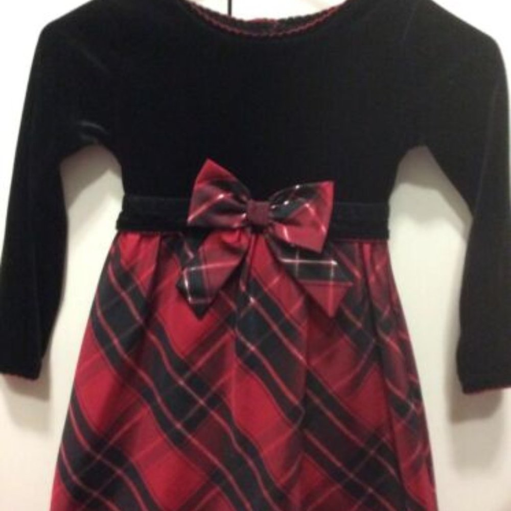 Newberry Dress red black Holiday Christmas dress size 5 plaid